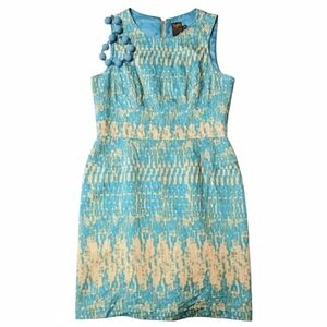 Anthropologie Taylor Abstract Sheath Dress with Back Cutouts - Size 10